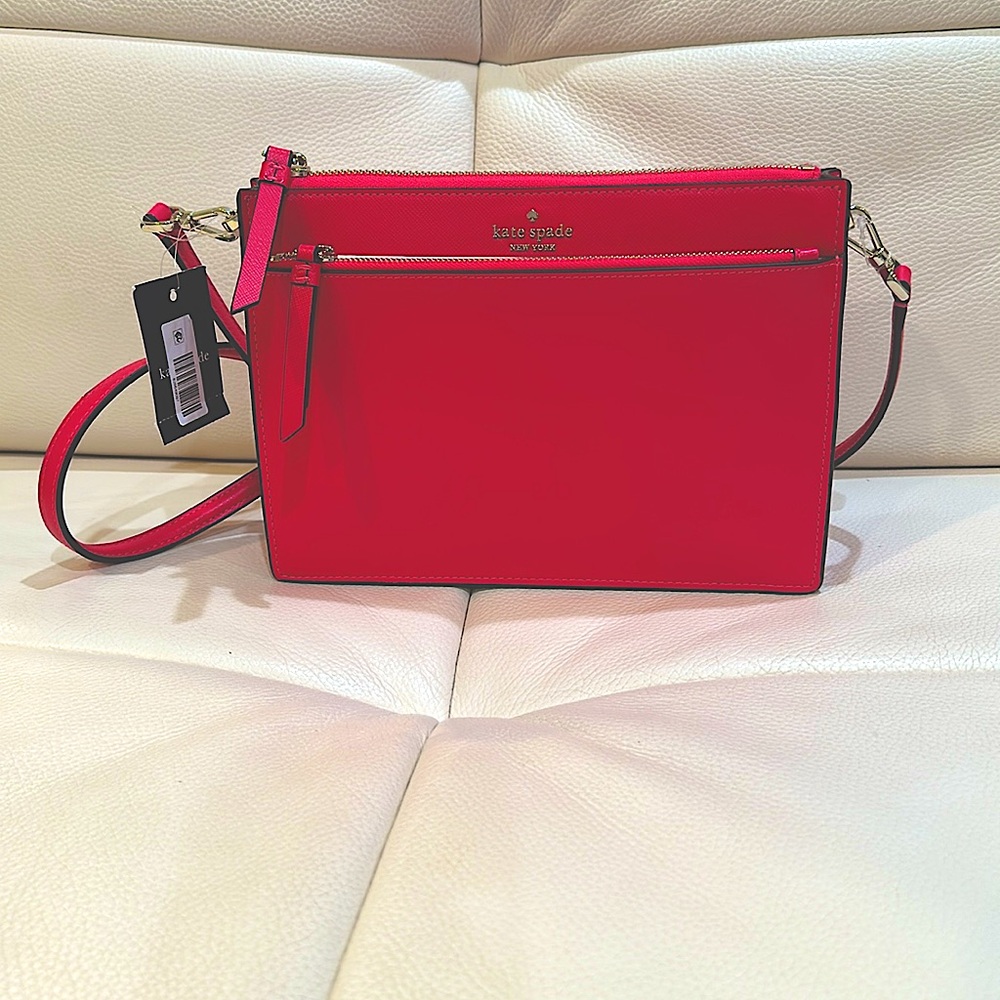 Kate Spade New York Cameron Zip Crossbody Bag Silver Hardware